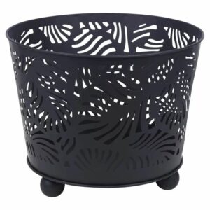 Funky fire basket with palm-leaf detail