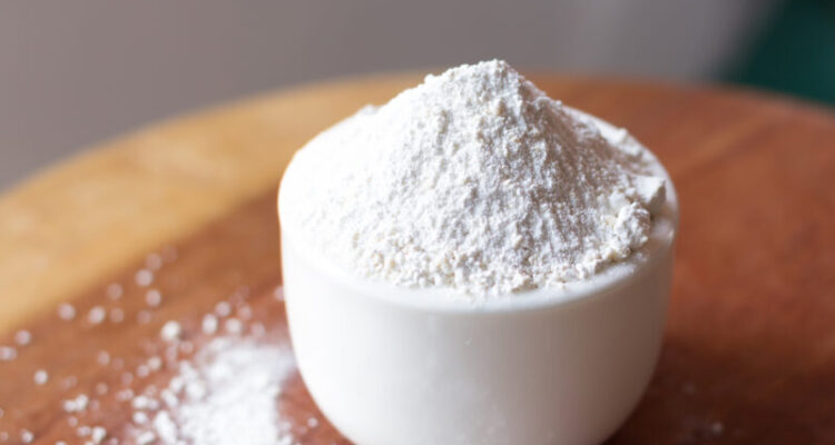 Calcium sulfate on bowl