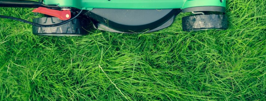 Mower on long grass