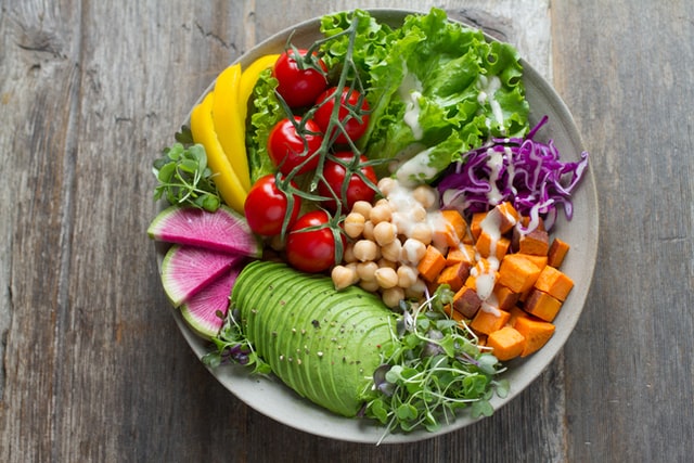 A plate full of healthy fruit & veg