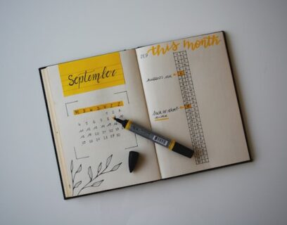 September diary on a table