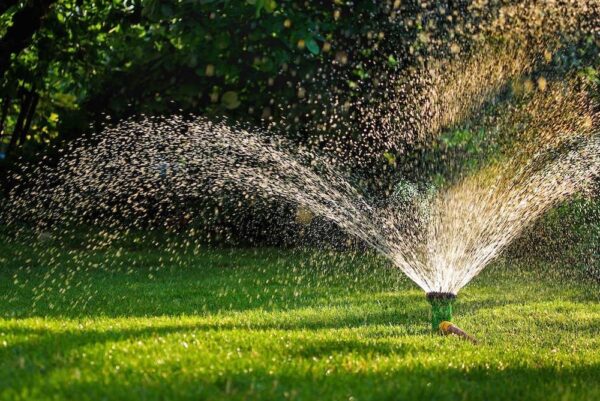 Water sprinkler in full flow