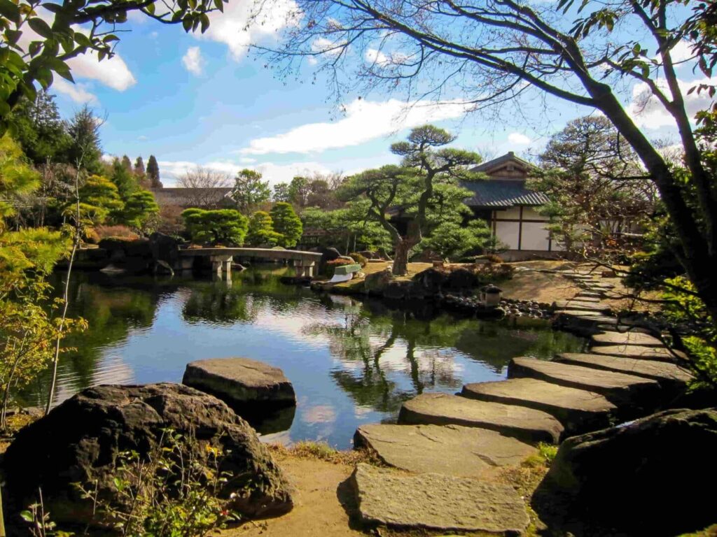 Japanese garden or water and stone