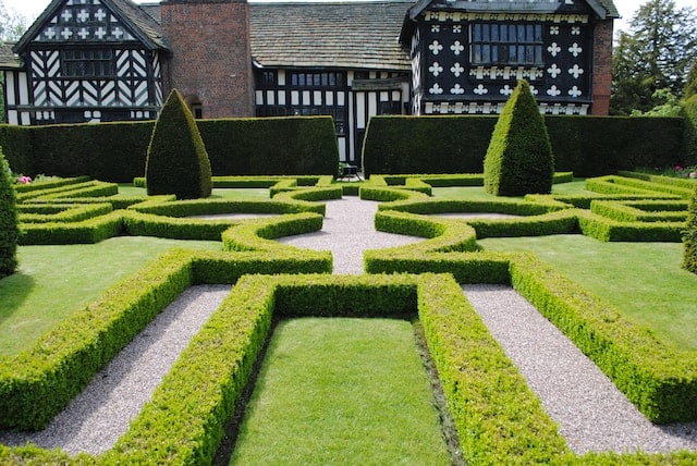 Box hedges in a beautiful configuration