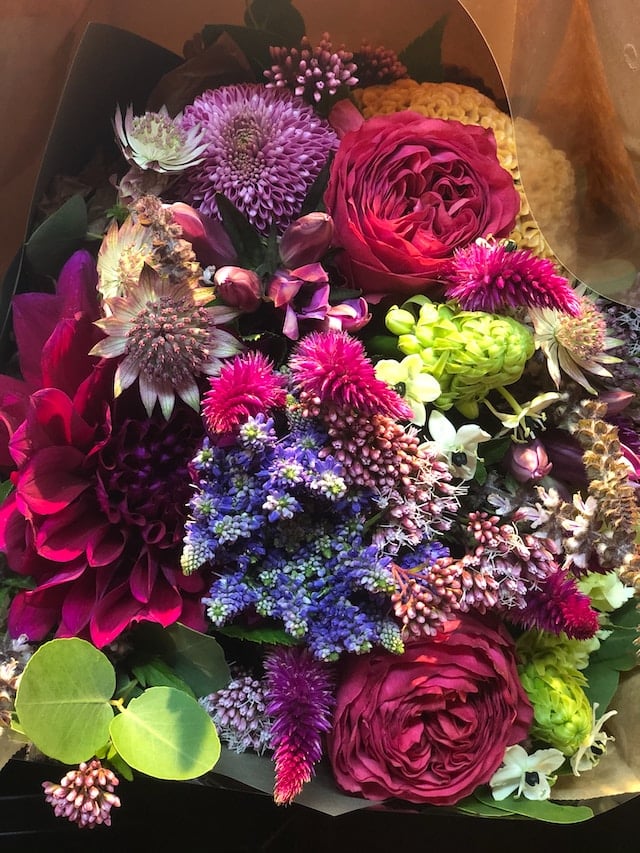 A stunning flower arrangement in a bunch