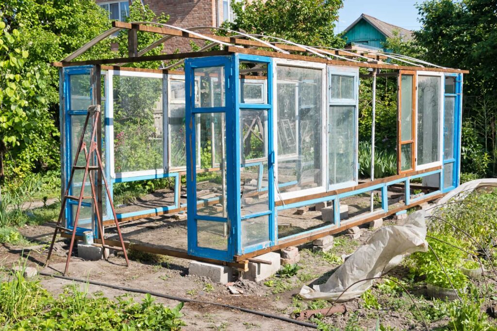 A DIY greenhouse in the making